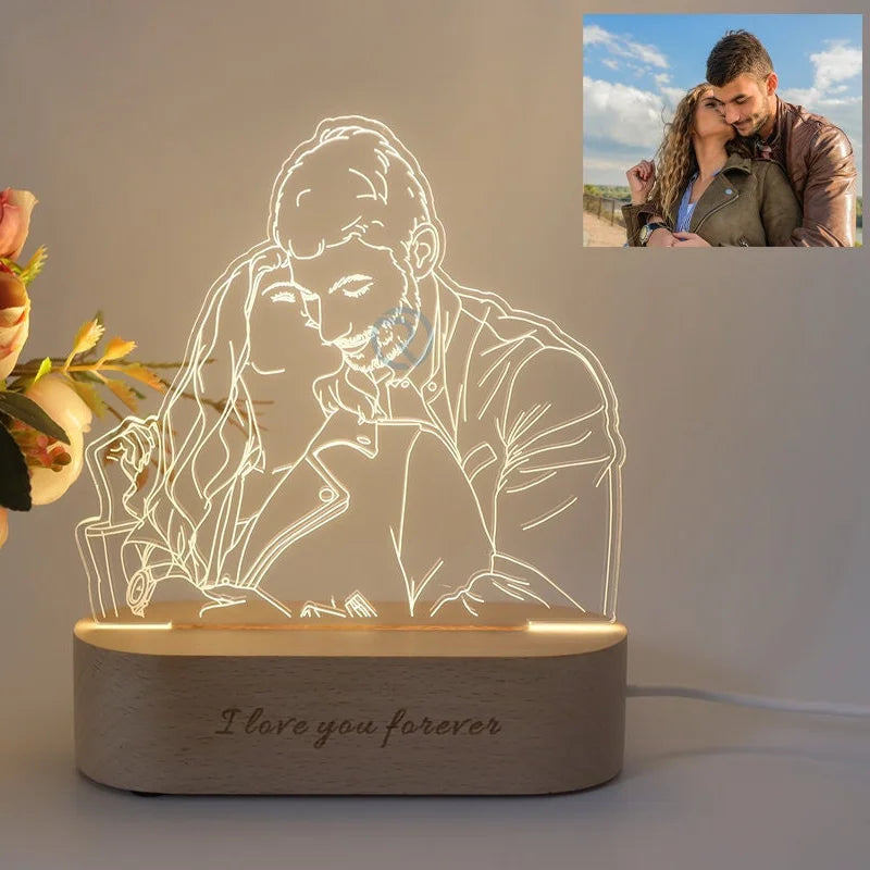 Engraved 3D Photo Lamp – Personalized Gift