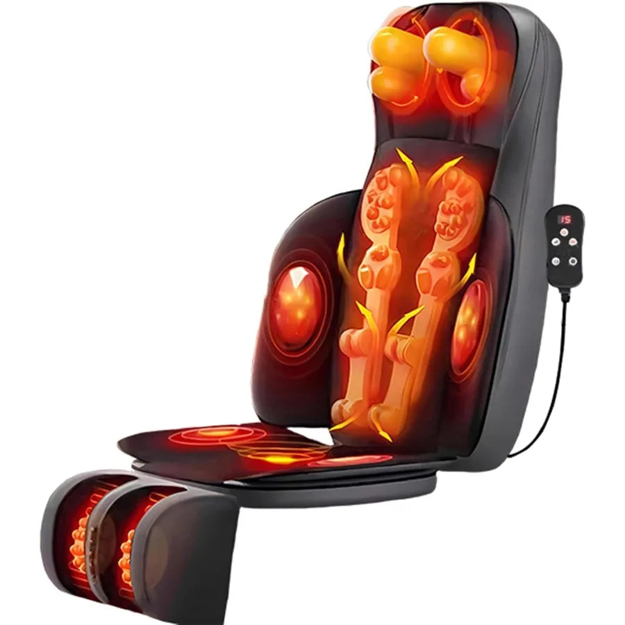 Electric Shiatsu Back Massager with Heat – 3D Kneading for Neck, Shoulder & Lower Back Relief