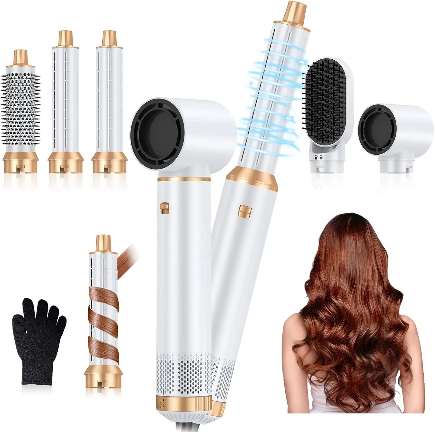 5-in-1 Blow Dryer Brush – Multi-Ionic Hair Styler with Auto Air Wrap & 3 Temperatures