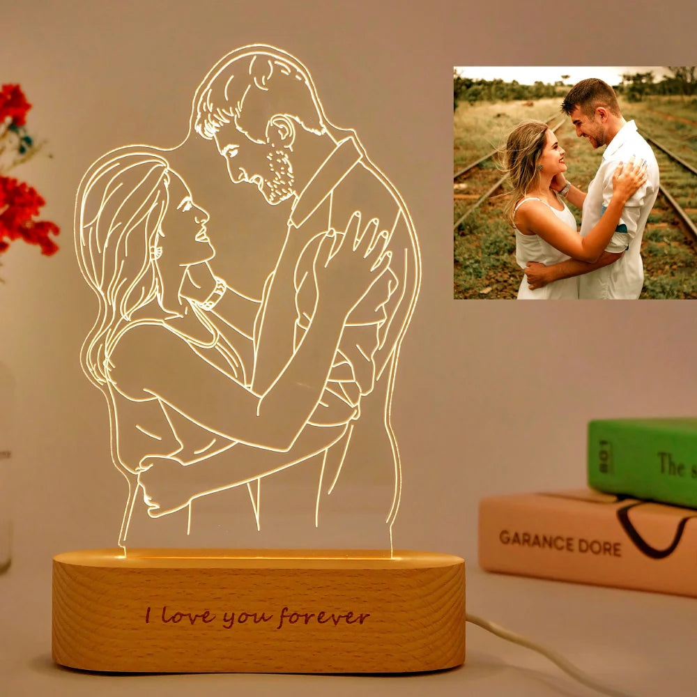 Engraved 3D Photo Lamp – Personalized Gift