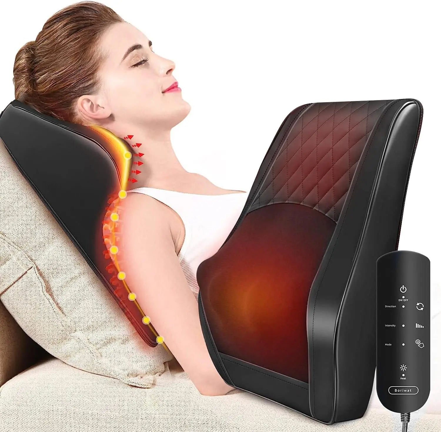 Massager 3D Kneading Back Massager with Heat – Neck, Shoulder & Leg Pain Relief Pillow