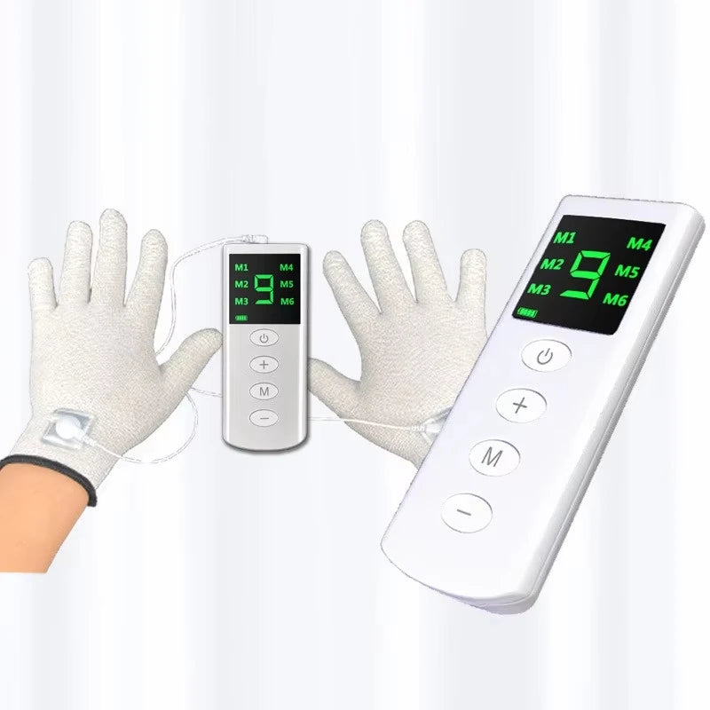 TENS/EMS Massage Gloves – 4-Mode Palm Muscle Stimulator for Hand Pain Relief