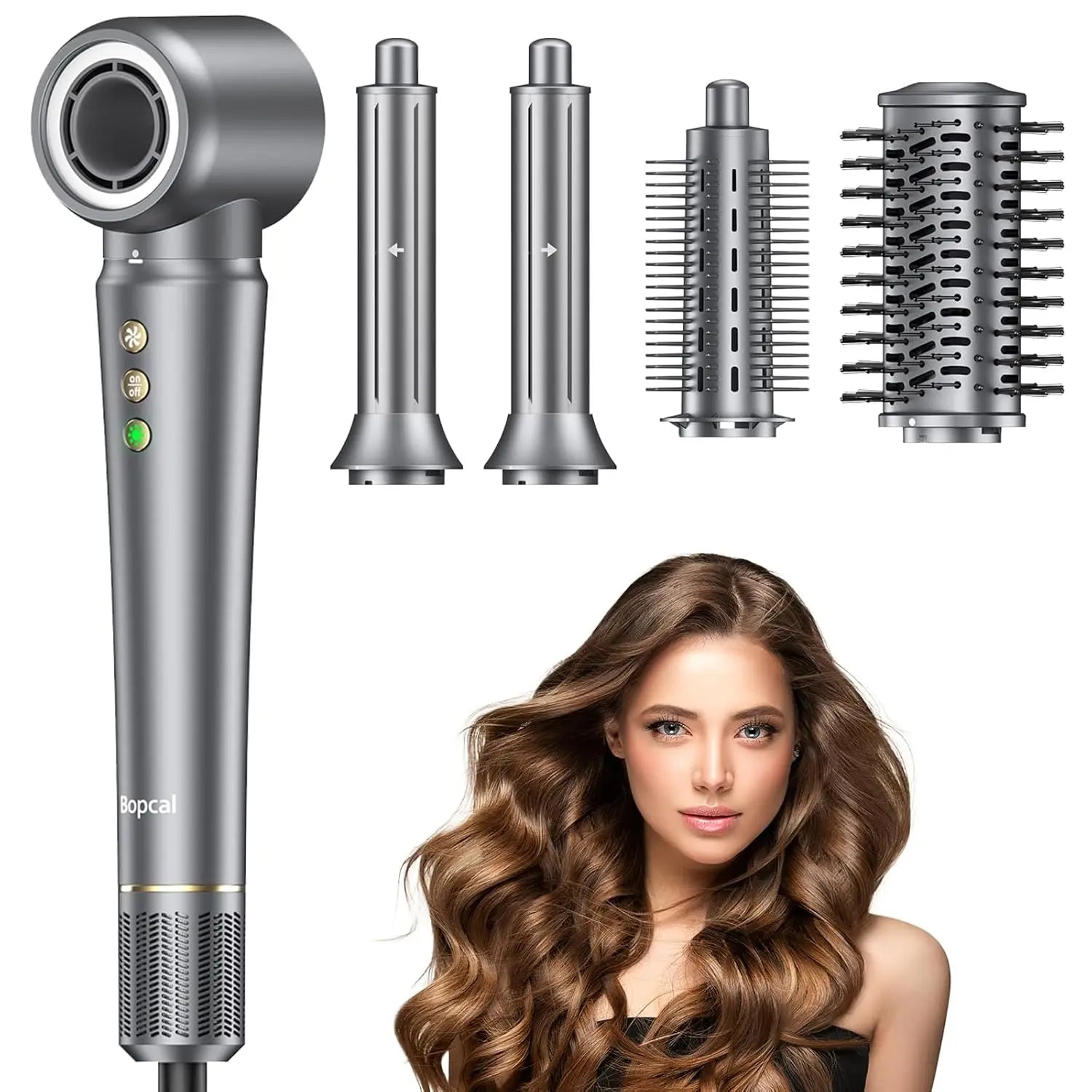 5-in-1 Hair Dryer & Styling Tool – Straightener, 32mm Curler with Negative Ion Hair Care