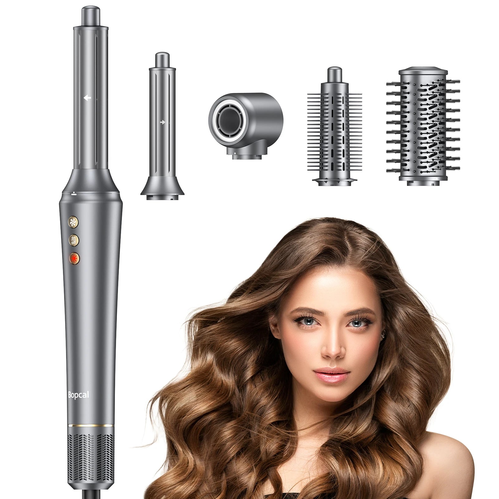 Bopcal 5-in-1 Hair Dryer & Hot Air Comb – 1200W High-Speed Multifunctional Styling Tool